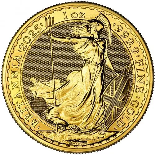 2025 Gold Britannia 1 oz Bullion Coin reverse