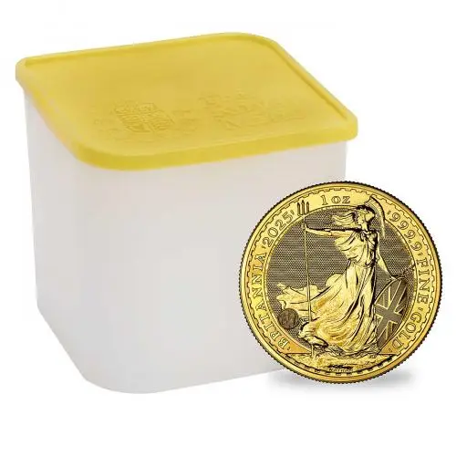 2025 Gold Britannia 1 oz Bullion Coin tube of 10