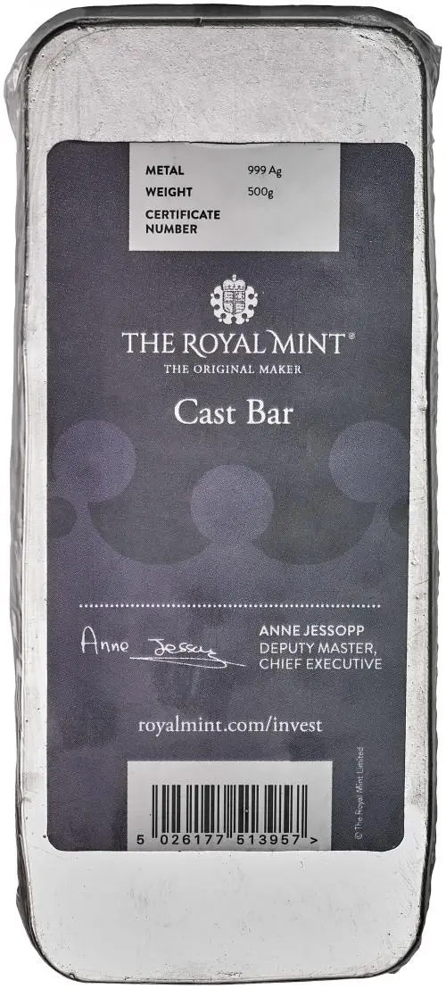500g Silver Bar Royal Mint - Pre-Owned Obverse TRM img