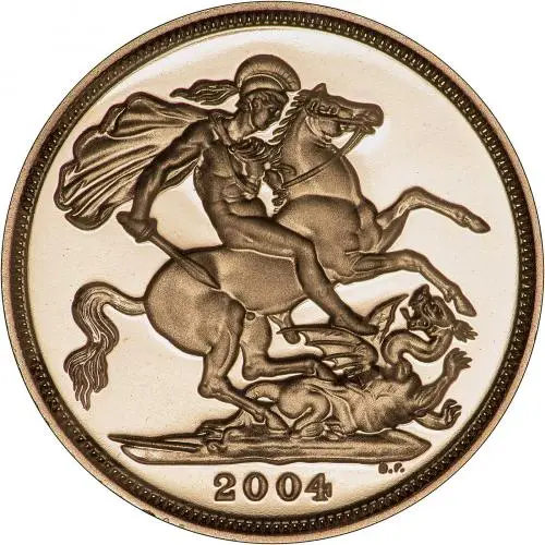 2004 Gold Full Sovereign Elizabeth II Proof Reverse