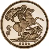 2004 Gold Full Sovereign Elizabeth II Proof Reverse