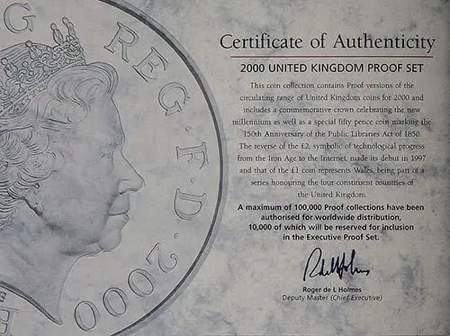2000 Whole Coin Set UK Annual Proof - Standard 21708