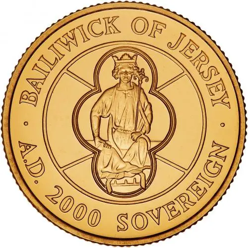 2000 Gold Proof Sovereign Elizabeth II  Coin Single United Kingdom 2 Coins jersey sovereign reverse