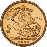 2000 Gold Proof Sovereign Elizabeth II  Coin Single United Kingdom 2 Coins full sovereign reverse