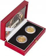 2000 Gold Proof Sovereign Elizabeth II  Coin Single United Kingdom 2 Coins in box side view