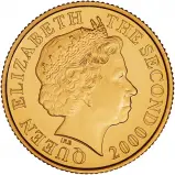 2000 Gold Proof Sovereign Elizabeth II  Coin Single United Kingdom 2 Coins jersey sovereign obverse