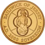 2000 Gold Proof Sovereign Elizabeth II  Coin Single United Kingdom 2 Coins jersey sovereign reverse