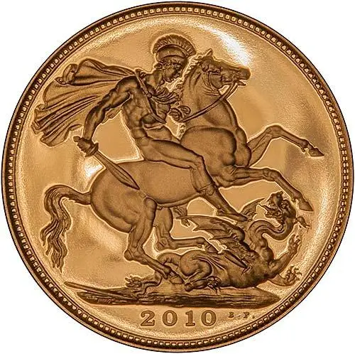 2010 Gold Full Sovereign Elizabeth II Proof Reverse