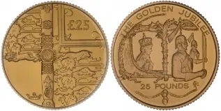 2002 Golden Jubilee Alderney and Guernsey Gold Proof 2-Coin Set reverse 