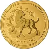 2018 0.1 oz Gold Coin Lunar Year of the Dog Perth Mint Bullion