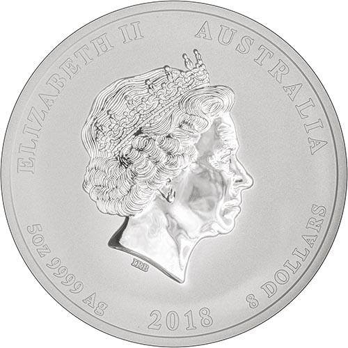 2018 Silver Year of the Dog 5 oz Bullion Coin | Chard