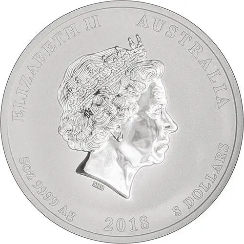 2018 5 oz Silver Coin Lunar Year of the Dog Perth Mint Bullion 21284