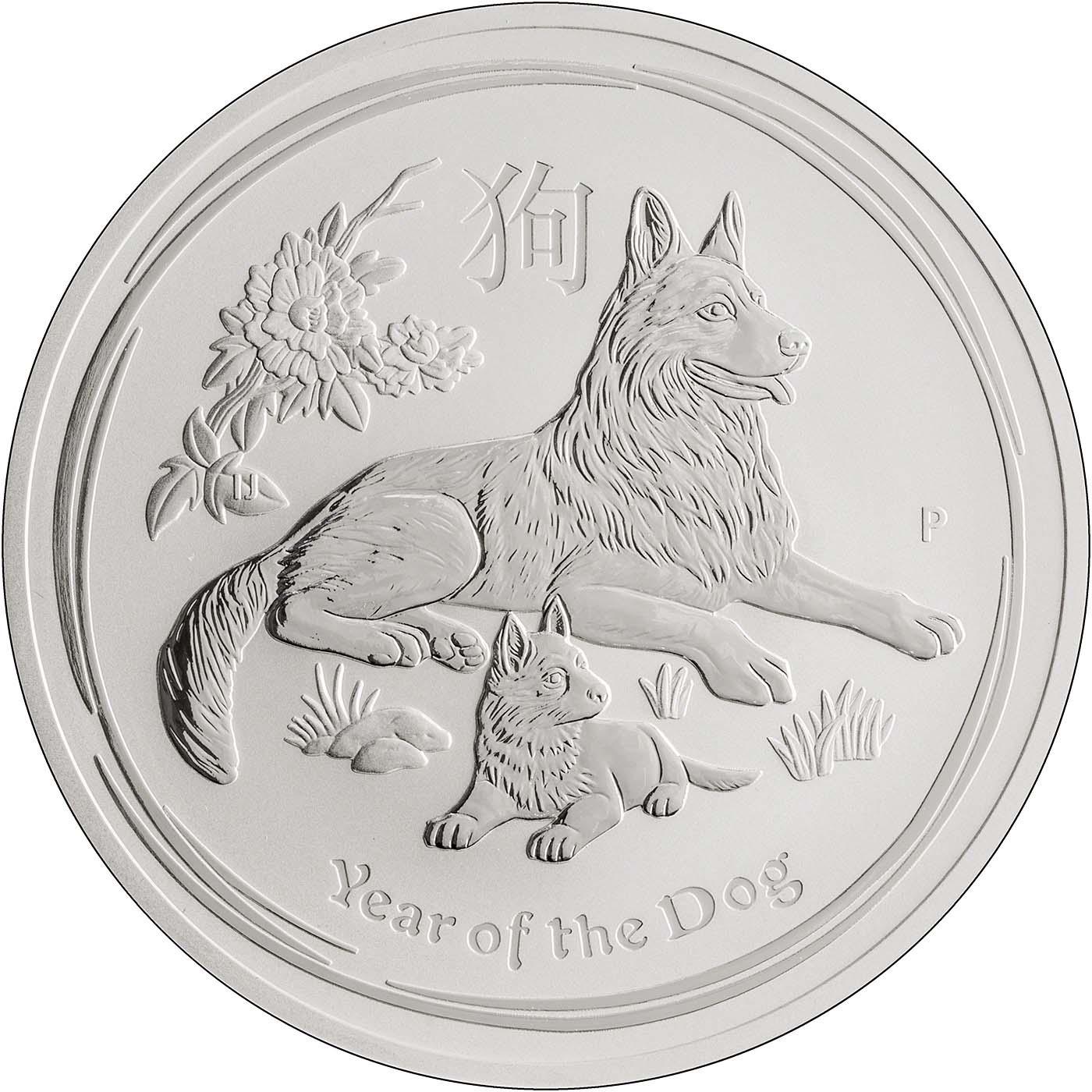 Australian LUNAR 銀貨　year of the dog 2018 Buy 2018 1 oz Australian Silver Gilded Dog Coins Online l JM