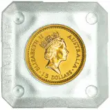 1992 Gold Kangaroo Nugget 0.1 oz Bullion Coin obverse capsule