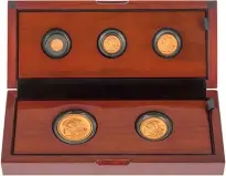 2016 Gold Sovereign Queen Elizabeth II 90th Birthday Portrait 5 Coin Set - Pre-Owned