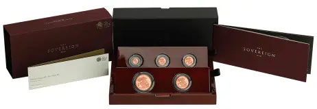 2016 Gold Sovereign Queen Elizabeth II 90th Birthday Portrait 5 Coin Set - Pre-Owned