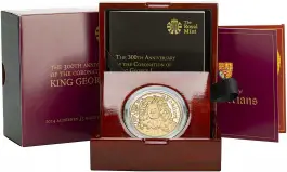2014 Gold Proof Elizabeth II 300th Anniversary of the Coronation of King George £5  Coin With Box with Cert Alderney in box