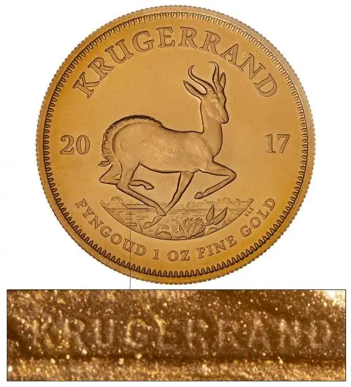 2017 1 oz Gold Coin Krugerrand Bullion with security mark