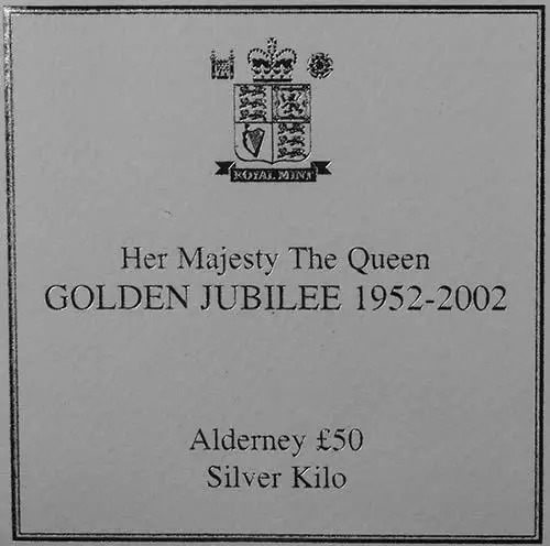 2002 Silver Alderney Fifty Pounds (£50) Proof 22643