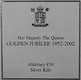 2002 Silver Alderney Fifty Pounds (£50) Proof 22643