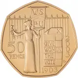 2003 Gold Proof Women's Social and Political Union 50 Pence Coin