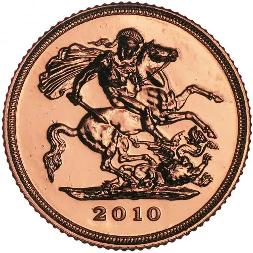 2010 Gold Half Sovereign Bullion Coin reverse
