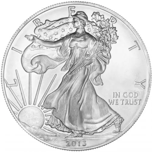 2013 1 oz Silver Coin Eagle Bullion - Grade C obverse