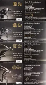 2009-2012 Gold Proof Countdown to the Olympics  Coin Sets with Cert United Kingdom The Royal Mint 4 Coins 3