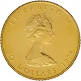 1979 Gold Bullion 1 Ounce Maple Coin Canada Royal Canadian Mint obverse