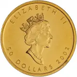 2002 Gold Maple Leaf 1 oz $50 Bullion Coin  obverse