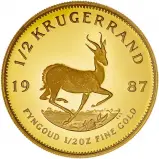 1987 Gold Proof 0.5 Ounce Krugerrand In Capsule - South Africa