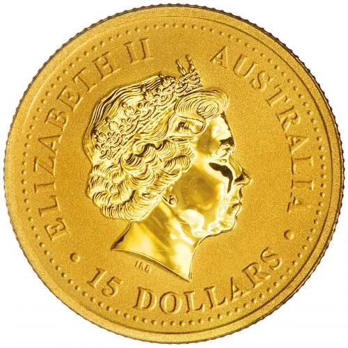 2006 0.1 oz Gold Coin Lunar Year of the Dog Perth Mint Bullion Coloured obverse