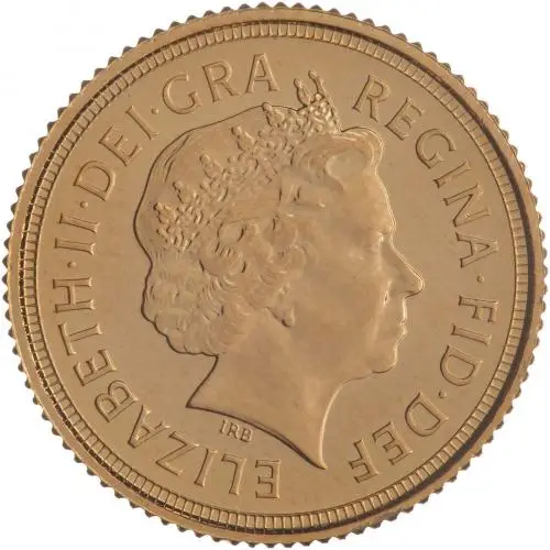 2011 Gold Bullion Ungraded Half Sovereign Elizabeth II  Coin Single United Kingdom obverse