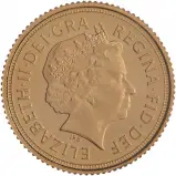 2011 Gold Bullion Ungraded Half Sovereign Elizabeth II  Coin Single United Kingdom obverse