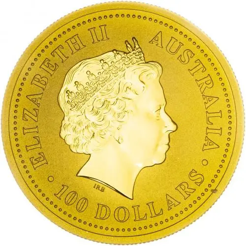 1999 Year of the Rabbit Perth Mint Lunar 1 oz Gold Bullion Coin Obverse