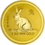 1999 Year of the Rabbit Perth Mint Lunar 1 oz Gold Bullion Coin