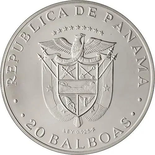 1972 Silver Panama 20 Balboas Bullion 24101
