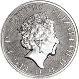2018 2 oz Silver Queen's Beasts Unicorn of Scotland Bullion Coin obverse 1