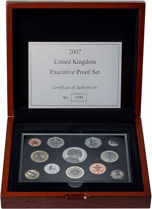 2007 Whole Coin Set UK Annual Proof - Executive 21379