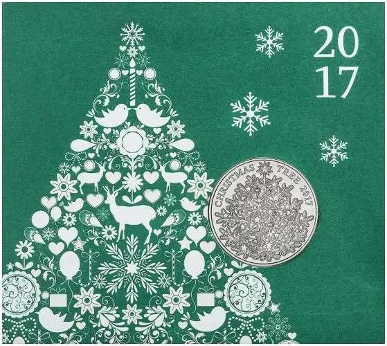 2017 UK Coin £5 / Crown BU Christmas Tree 114