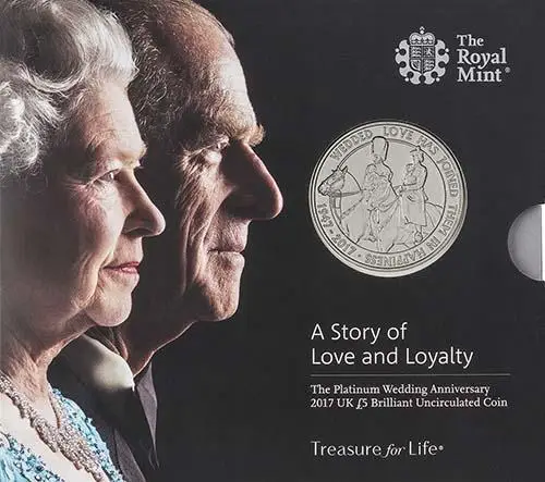 2017 UK Coin £5 / Crown BU Platinum Wedding 24401