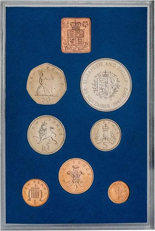 1972 Base Metal Annual Proof - Standard 7 Coins Set reverse