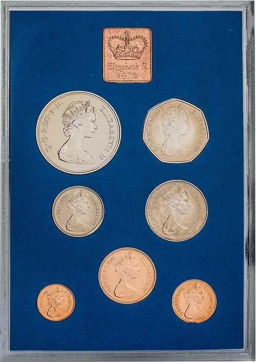 1972 Base Metal Annual Proof - Standard 7 Coins Set obverse