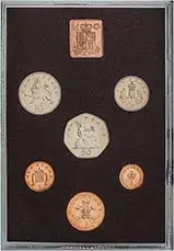 1974 Base Metal Proof Annual Elizabeth II Standard Pound Sterling  Coin Set United Kingdom The Royal Mint