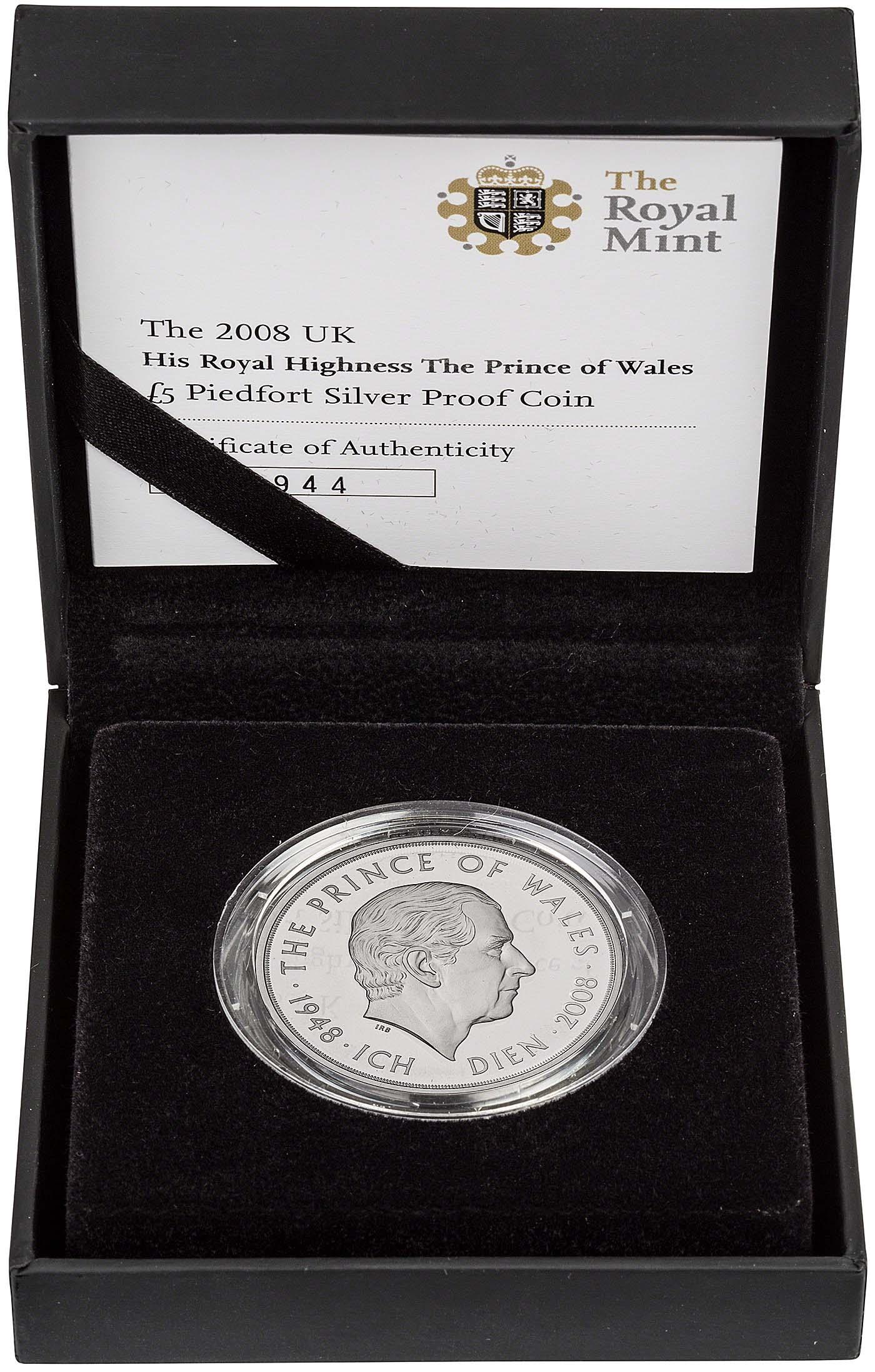 2008 Prince Charles Birthday £5 Silver Proof Coin l Chard