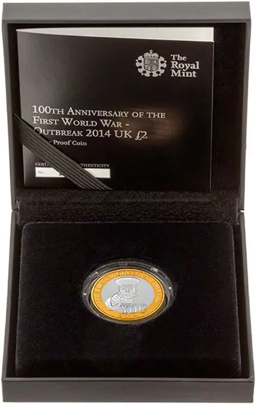 2014 UK Coin £2 Silver Proof Outbreak of WWI 24906