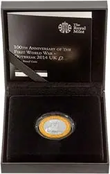2014 UK Coin £2 Silver Proof Outbreak of WWI 24906