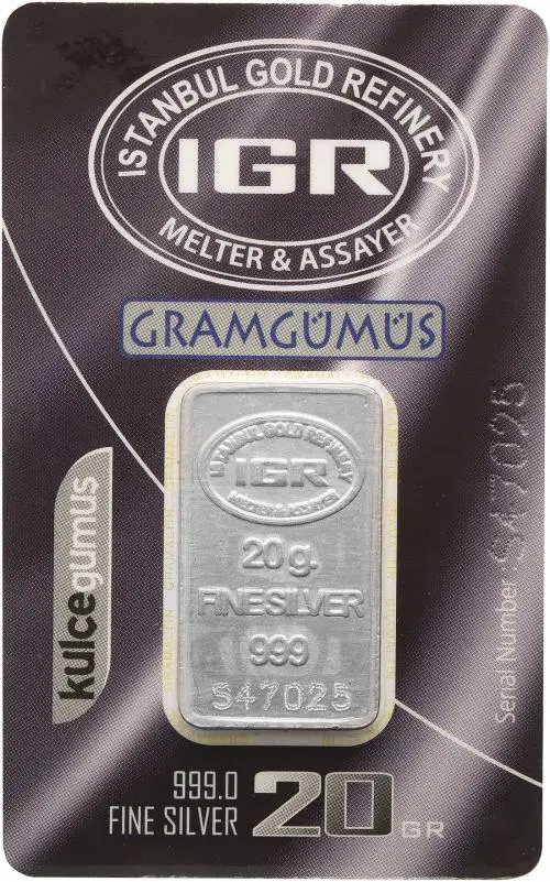 Silver 20 Gram Bar Istanbul Gold Refinery - Pre-Owned