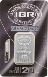 Silver 20 Gram Bar Istanbul Gold Refinery - Pre-Owned