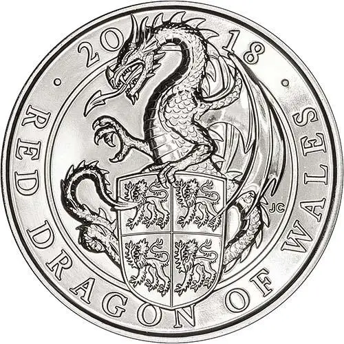 2018 UK Coin £5 / Crown BU Queen's Beasts - Red dragon 24008